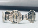 Old Coins Native American Navajo Sterling Silver Bracelet Cuff-Nativo Arts