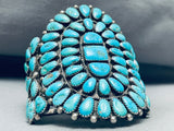 Huge Vintage Native American Zuni Judy Wallace Turquoise Sterling Silver Bracelet-Nativo Arts