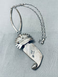 Nelson Morton Magnificent Pilot Mountain Turquoise Sterling Silver Necklace-Nativo Arts