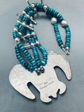 Massive Turtle Native American Navajo Turquoise Sterling Silver Squash Blossom Necklace-Nativo Arts
