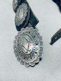 373 Grams Vintage Native American Navajo Hand Tooled Sterling Silver Concho Belt Old-Nativo Arts