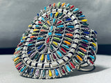 Unrivaled Native American Zuni Turquoise Multi Petit Point Sterling Silver Bracelet-Nativo Arts