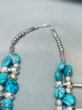 Fab Sterling Shell Native American Navajo Turquoise Silver Squash Blossom Necklace-Nativo Arts