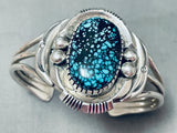 One Of The Best Vintage Native American Navajo Spiderweb Turquoise Sterling Silver Bracelet-Nativo Arts