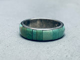 Important Vintage Santo Domingo Tony Aguilar Sr Turquoise Sterling Silver Ring-Nativo Arts