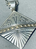 Magnificent Vintage Signed Native American Navajo Sterling Silver 14k Gold Necklace-Nativo Arts