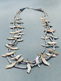 Museum Older Vintage Navajo Bird Heishi Sterling Silver Necklace-Nativo Arts