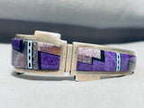 Best Vintage 6.5 Inch Wrist Vintage Native American Navajo Sugulite Sterling Silver Bracelet-Nativo Arts