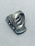 Gigantic Vintage Native American Navajo Green Blue Turquoise Sterling Silver Ring-Nativo Arts