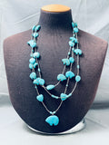 Bear Turquoise Vintage Navajo Sterling Silver Fetish Necklace