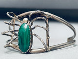 Big Green Spider Vintage Native American Navajo Sterling Silver Bracelet-Nativo Arts