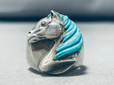 The Best Turquoise Horse Vintage Native American Navajo Sterling Silver Ring-Nativo Arts
