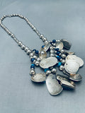 The Coolest Vintage Native American Navajo Lapis Sterling Silver Necklace-Nativo Arts