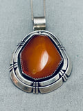 Elegant Vintage Native American Navajo Butterscotch Amber Sterling Silver Necklace-Nativo Arts