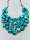 One Of Most Incredible Ever Vintage Native American Navajo Turquoise Sterling Silver Necklace-Nativo Arts