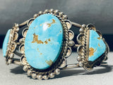 Museum Quality Vintage Native American Navajo #8 Turquoise Sterling Silver Bracelet-Nativo Arts