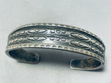 Early To Mid 1900's Vintage Native American Navajo Sterling Or Coin Silver Handstamped Bracelet-Nativo Arts