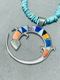 Fascinating Native American Navajo Turquoise Sterling Silver Gecko Necklace Signed-Nativo Arts