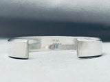 Detailed Vintage Native American Navajo 6.5 Inch Wrist Sterling Silver Inlay Bracelet-Nativo Arts