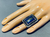 One Of The Best Vintage Native American Navajo Midnight Lapis Sterling Silver Ring-Nativo Arts