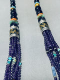 Native American Important Singer Amethyst Sterling Silkver Turquoise Necklace-Nativo Arts