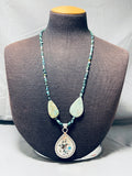 One Of Most Unique Vintage Native American Navajo Royston Turquoise Sterling Silver Necklace-Nativo Arts