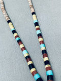 One Of The Most Unique Vintage Santo Domingo Inlay Turquoise Necklace Old-Nativo Arts