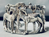 One Of The Coolest Vintage Horse Sterling Silver Bracelet Cuff-Nativo Arts