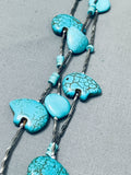 Bear Turquoise Vintage Navajo Sterling Silver Fetish Necklace
