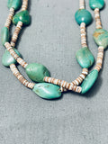Chunky Green Turquoise Vintage Native American Navajo Heishi Necklace