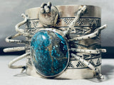 181 Grams Wow!! Native American Navajo Spider Turquoise Sterling Silver Bracelet-Nativo Arts