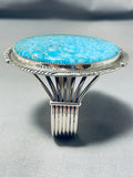 Phil Yazzie Earth Blue Turquoise Native American Navajo Sterling Silver Bracelet-Nativo Arts