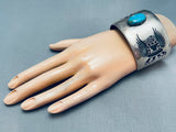 Franklin Namingha Rare Vintage Native American Hopi Turquoise Sterling Silver Bracelet Old-Nativo Arts