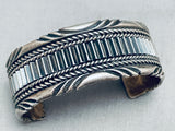 Dave Clark Vintage Native American Navajo Sterling Silver Segmented Bracelet Cuff-Nativo Arts