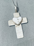 Exquisite Vintage Native American Navajo Cross Turquoise Sterling Silver Necklace-Nativo Arts