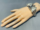 Pat Yazzie Detailed Vintage Native American Navajo White Jasper Sterling Silver Bracelet-Nativo Arts