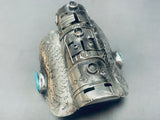 3 Story Tall 144 Grams Native American Navajo Turquoise Sterling Silver Bracelet-Nativo Arts
