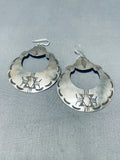 Traditional Vintage Native American Navajo Sterling Silver Large Hoop Earrings-Nativo Arts