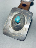Quality Hand Tooled Vintage Native American Navajo Sterling Silver Turquoise Concho Belt Old-Nativo Arts
