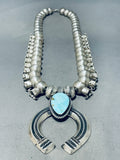 Noteworthy Native American Navajo Kingman Turquoise Sterling Silver Blossom Necklace-Nativo Arts