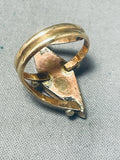 Fascinating Vintage Native American Navajo Royston Turquoise 12ktgf Sterling Silver Ring-Nativo Arts