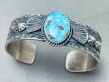 Important Red Mountain Turquoise Vintage Native American Navajo Sterling Silver Bracelet-Nativo Arts
