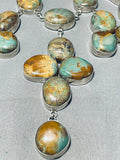 The Craziest And Best Vintage Native American Navajo Green Turquoise Sterling Silver Necklace-Nativo Arts