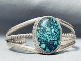 Crazy Spiderweb!! Vintage Native American Navajo Turquoise Sterling Silver Bracelet-Nativo Arts