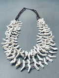 White Dove Vintage Santo Domingo Heishi Sterling Silver Necklace Old-Nativo Arts