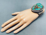 One Of The Best Vintage Native American Navajo Sroyston Turquoise Sterling Silver Bracelet-Nativo Arts