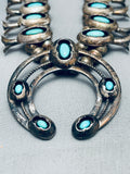 Womens Vintage Native American Navajo Turquoise Sterling Silver Squash Blossom Necklace-Nativo Arts