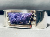 Gorgy!! Vintage Native American Navajo Charoite Sterlin Silver Bracelet Cuff-Nativo Arts