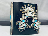 One Of The Best Ever Vintage Native American Zuni Turquoise Inlay Sterling Silver Ketoh Bracelet-Nativo Arts