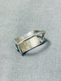 Superb Vintage Native American Zuni Blue Gem Petit Point Sterling Silver Ring-Nativo Arts